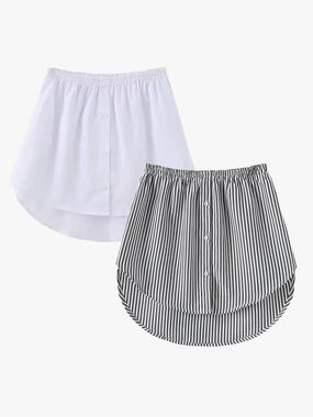 BRAND NEW 2-Pack Shirt Extender Panels in White and Black Stripe; sz XXL